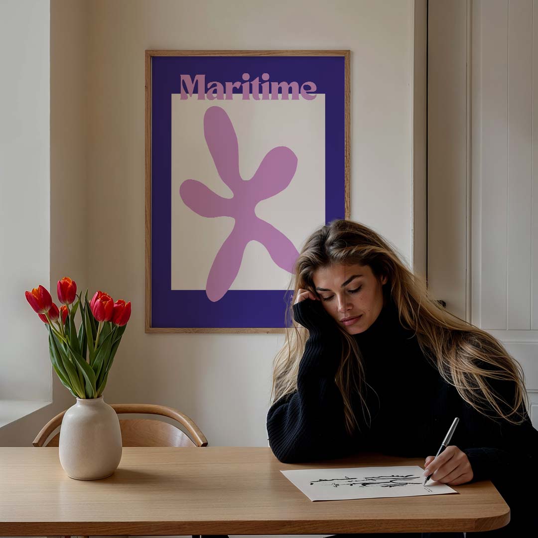Maritieme Botanische Kunstposter-WallArtistic