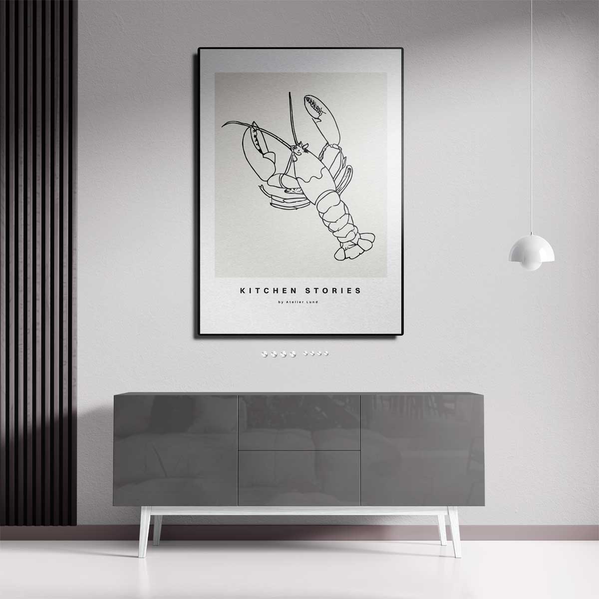 Keukenverhalen: Eenvoudige Kreeft Kunstwerk-canvas-dibond-plexiglas-wanddecoratie-WallArtistic