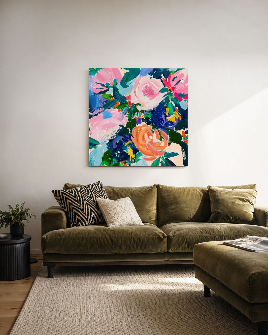 Kleurrijke bloemexplosie Kunstwerk