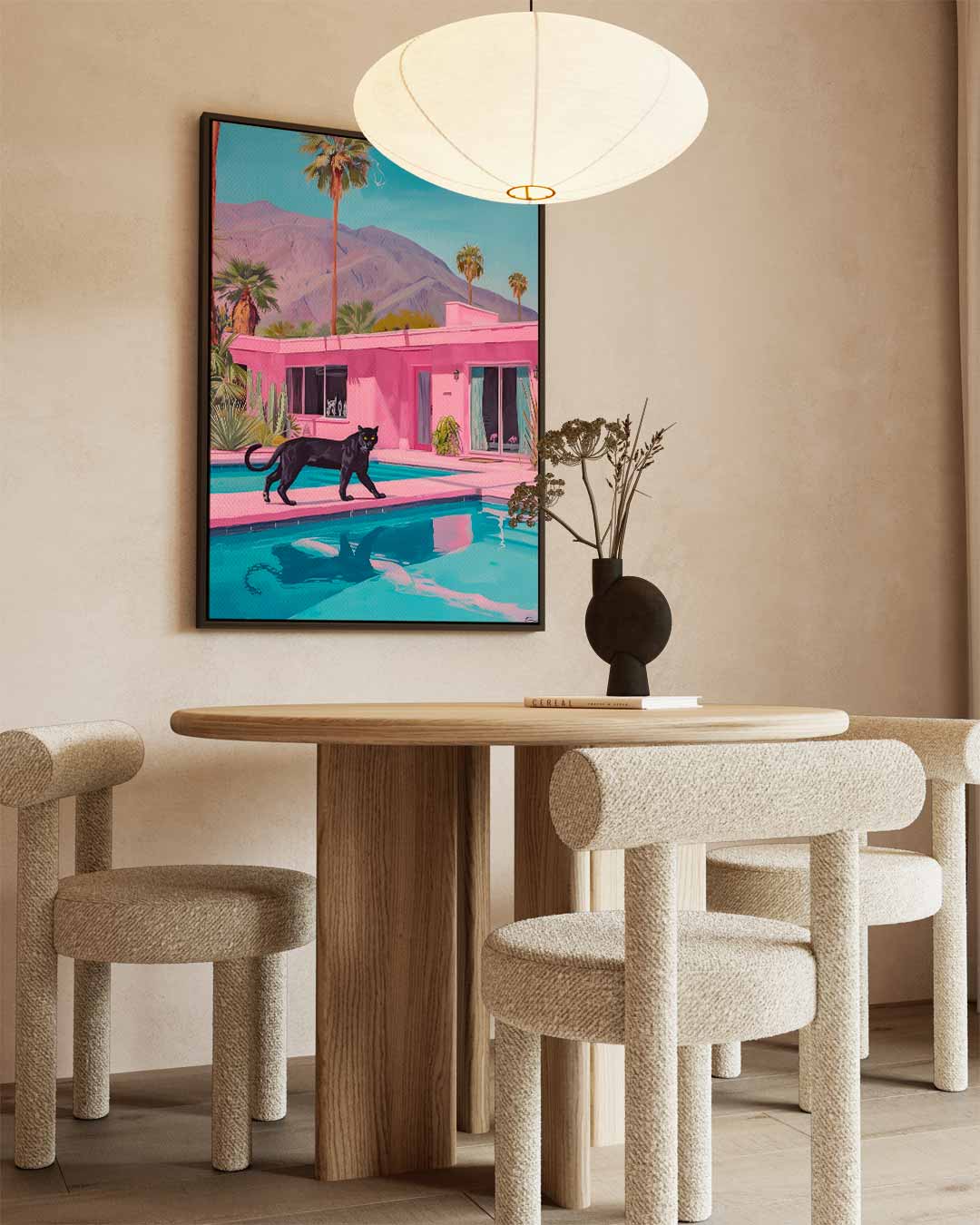 Zonnige Droom met Panter Kunstwerk-canvas-dibond-plexiglas-wanddecoratie-WallArtistic