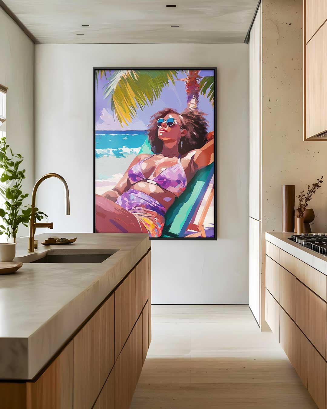 Zomerse Strandvibes Kunstwerk-canvas-dibond-plexiglas-wanddecoratie-WallArtistic