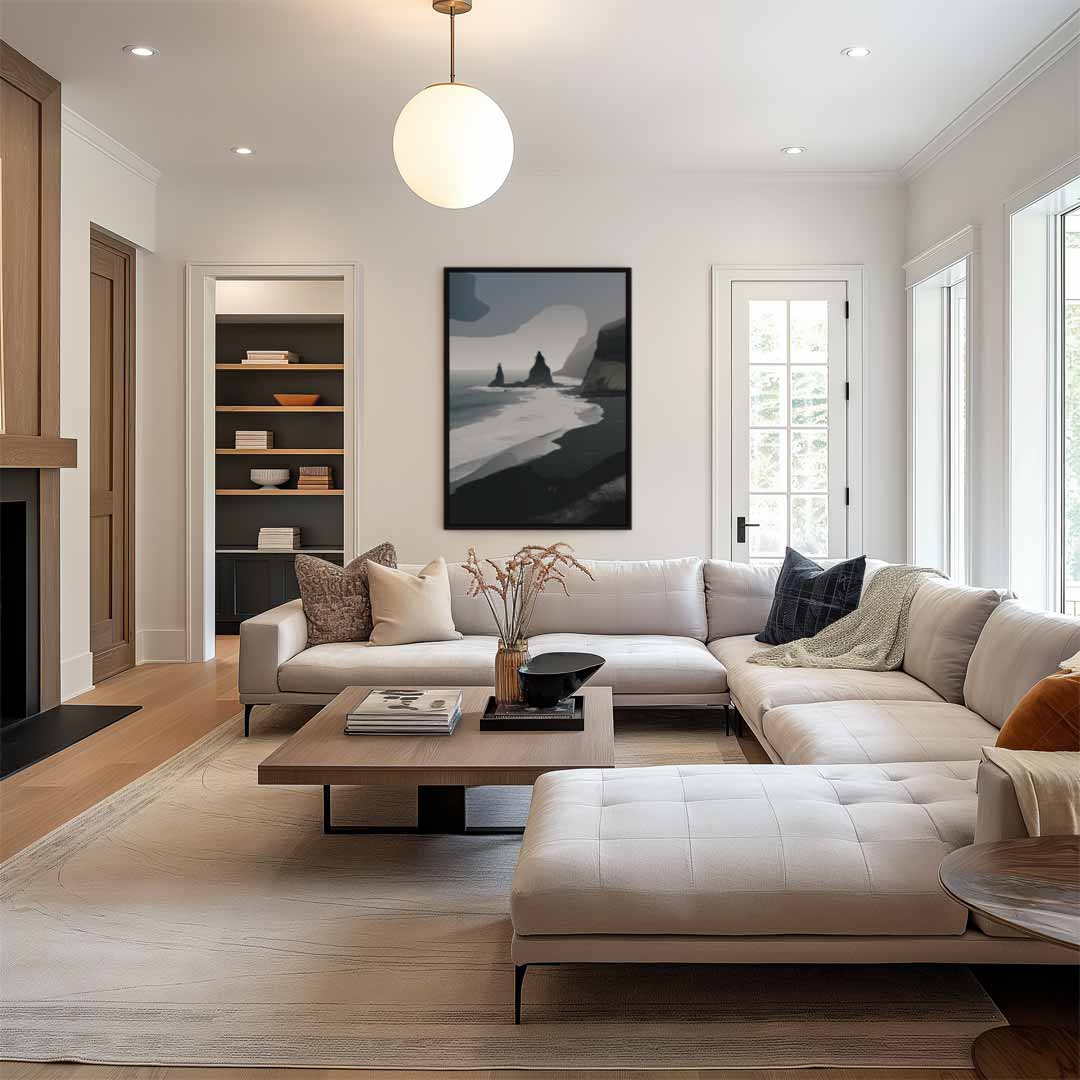 IJslandse Kustlijn Mystiek Kunstwerk-canvas-dibond-plexiglas-wanddecoratie-WallArtistic