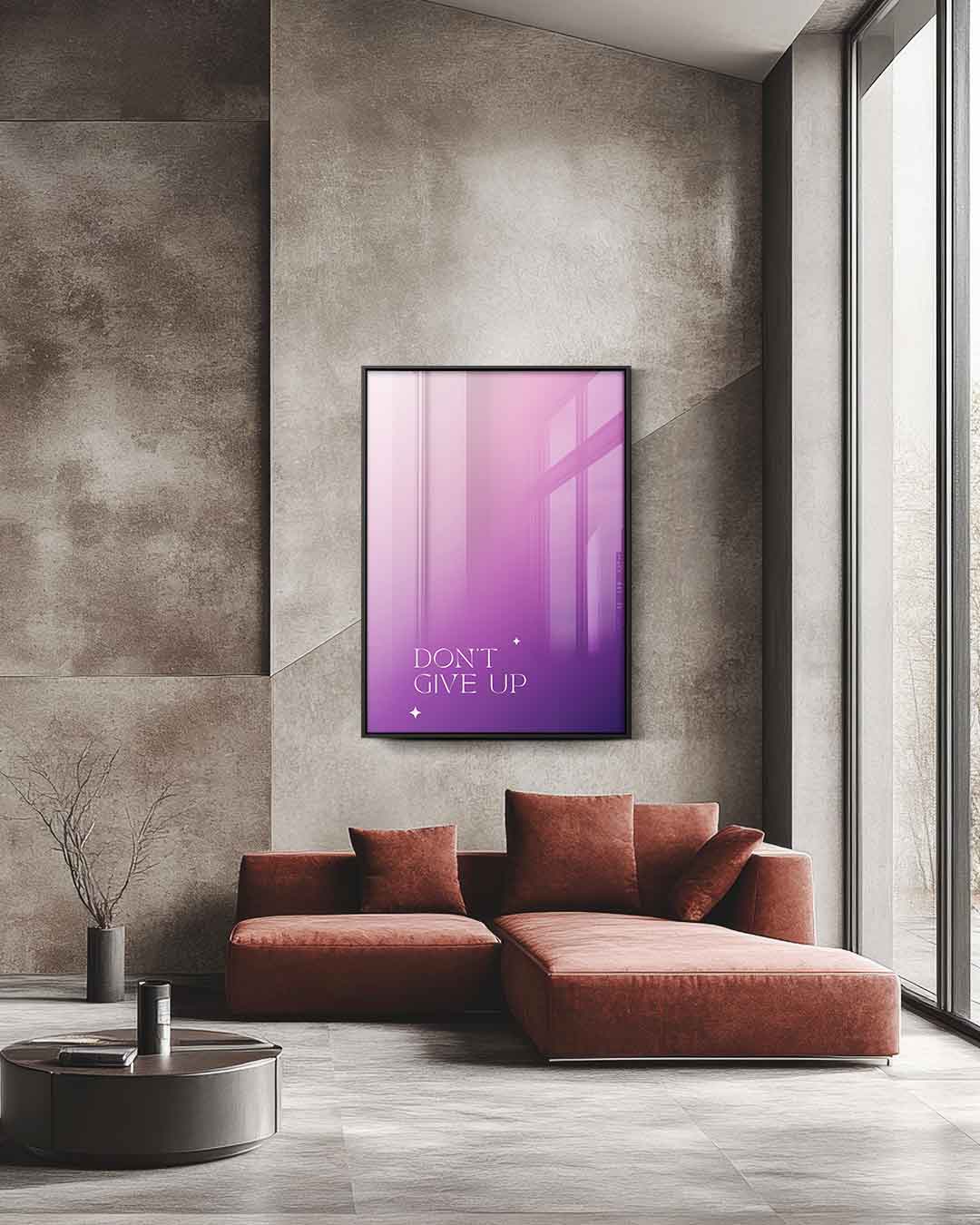 Inspirerende Poster "Don't Give Up Kunstwerk-canvas-dibond-plexiglas-wanddecoratie-WallArtistic