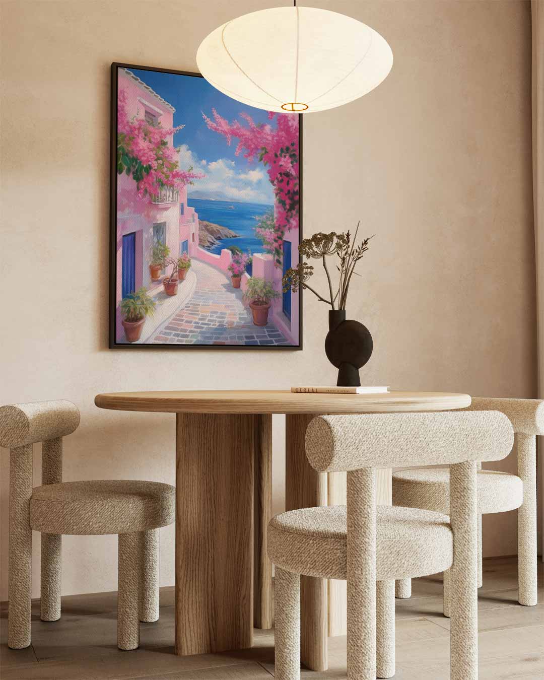 Romantische Middellandse Zee Straat Kunstwerk-canvas-dibond-plexiglas-wanddecoratie-WallArtistic