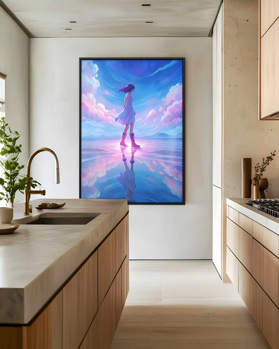 Dromerige Wandeling Onder de Sterren Kunstwerk-canvas-dibond-plexiglas-wanddecoratie-WallArtistic