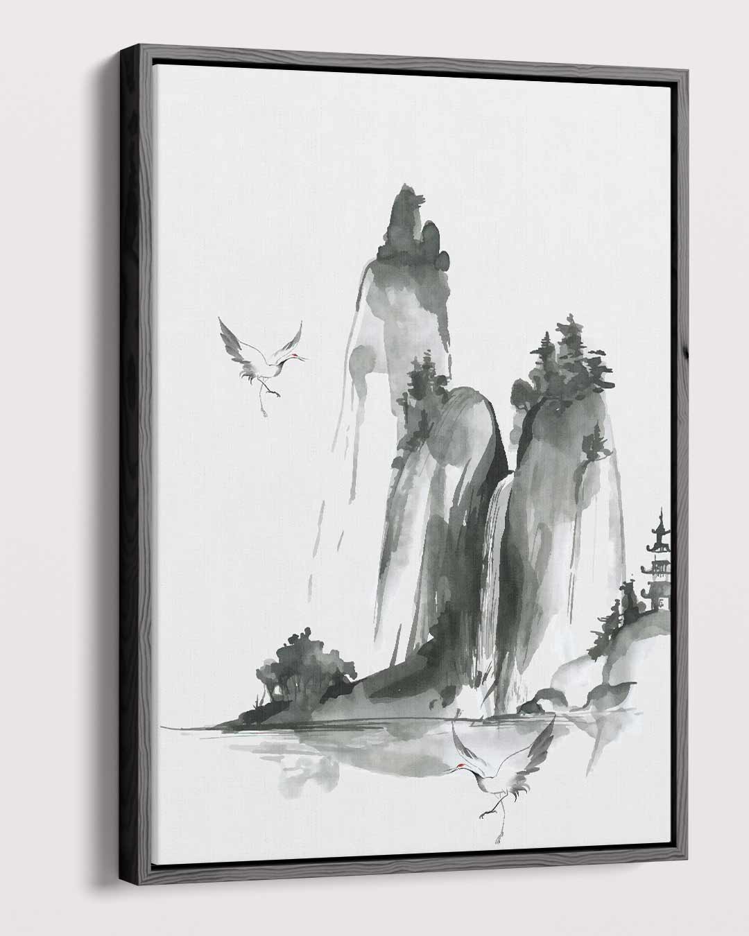 Monochrome Berglandschap Kunstwerk-canvas-dibond-plexiglas-wanddecoratie-WallArtistic