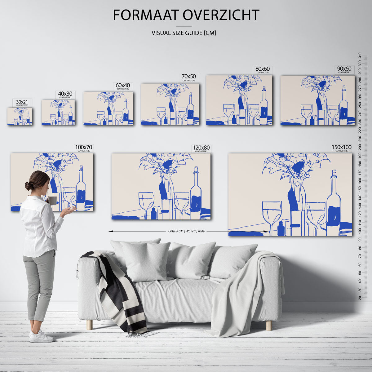 Stilleven met flessen en glazen Poster