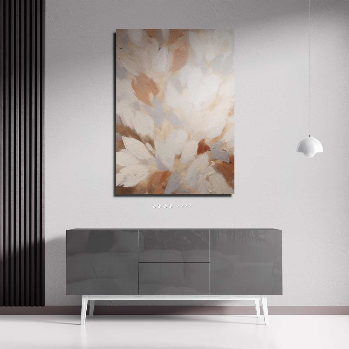 Bloemen in Neutrale Tinten Kunstwerk-canvas-dibond-plexiglas-wanddecoratie-WallArtistic