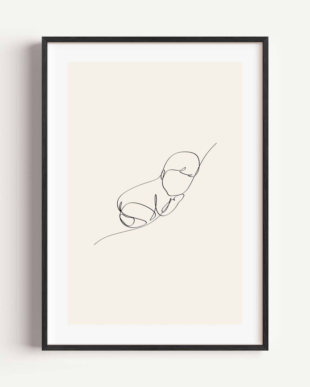 Minimalistische Baby Line Art Poster-WallArtistic