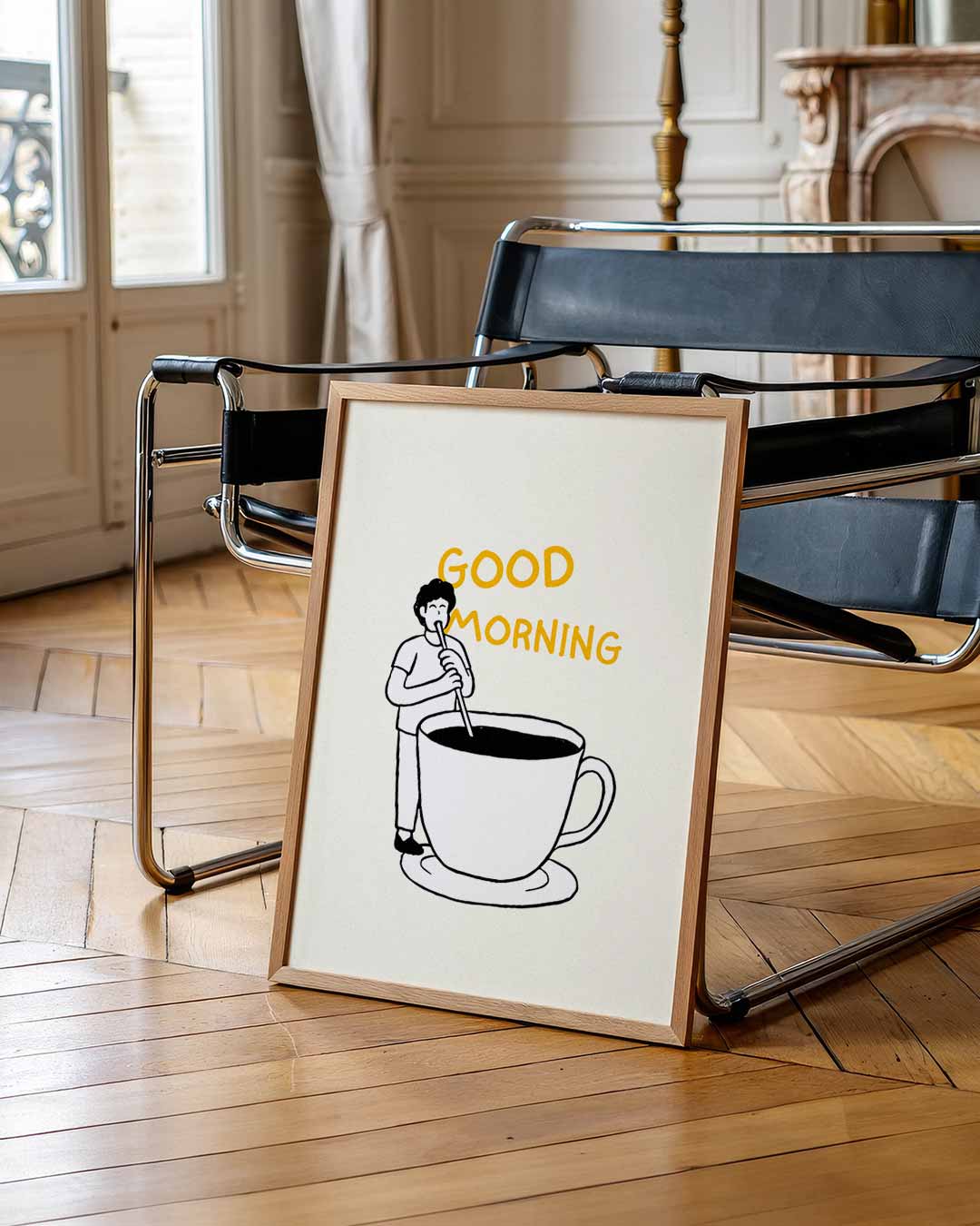 Good Morning Koffieposter-WallArtistic