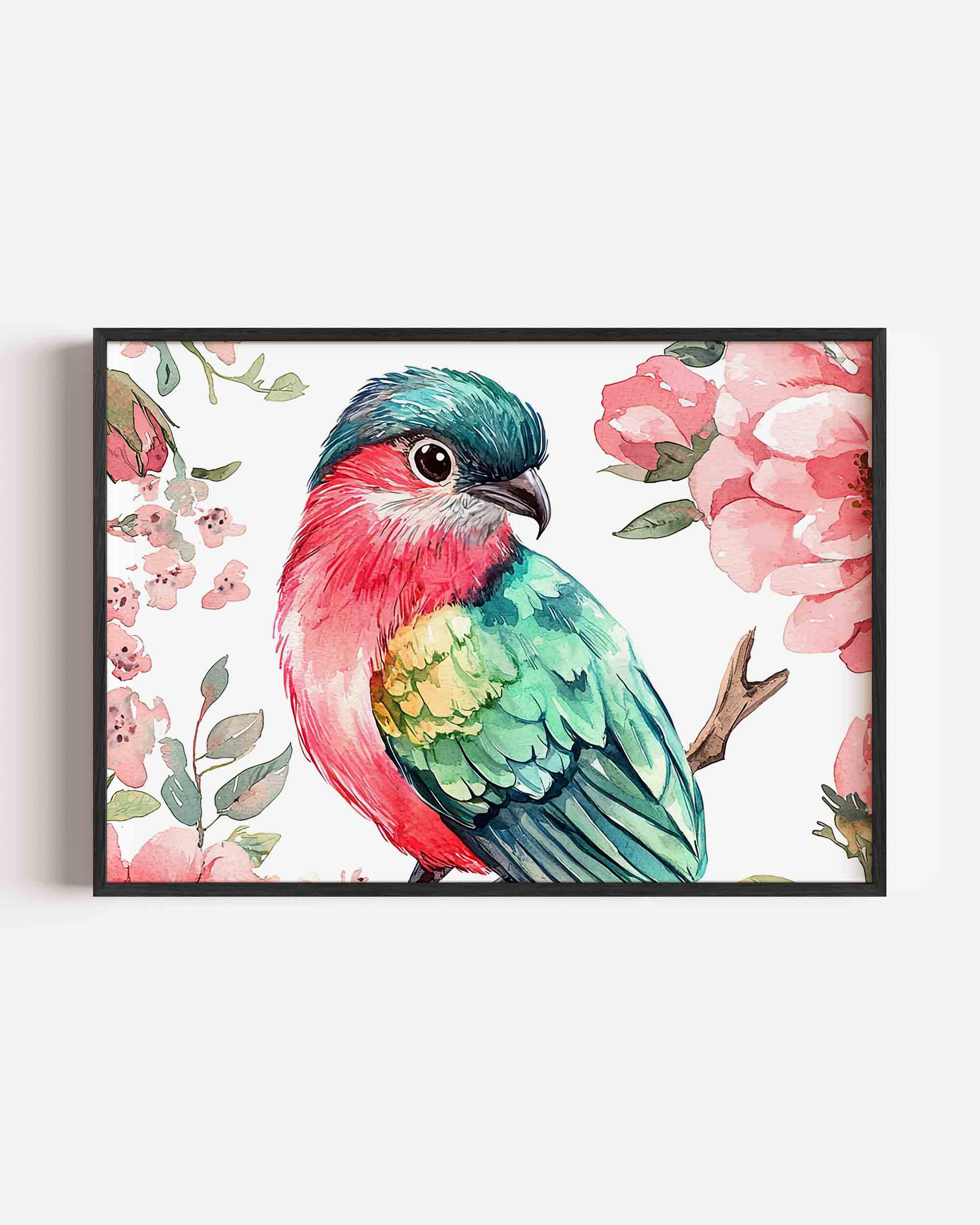 Vogel en bloemen Poster