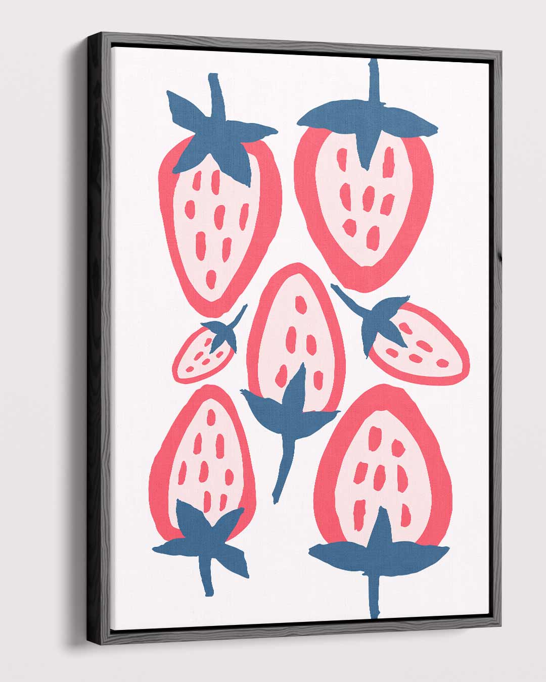 Mooie Aardbeien Patroon Kunstwerk-canvas-dibond-plexiglas-wanddecoratie-WallArtistic