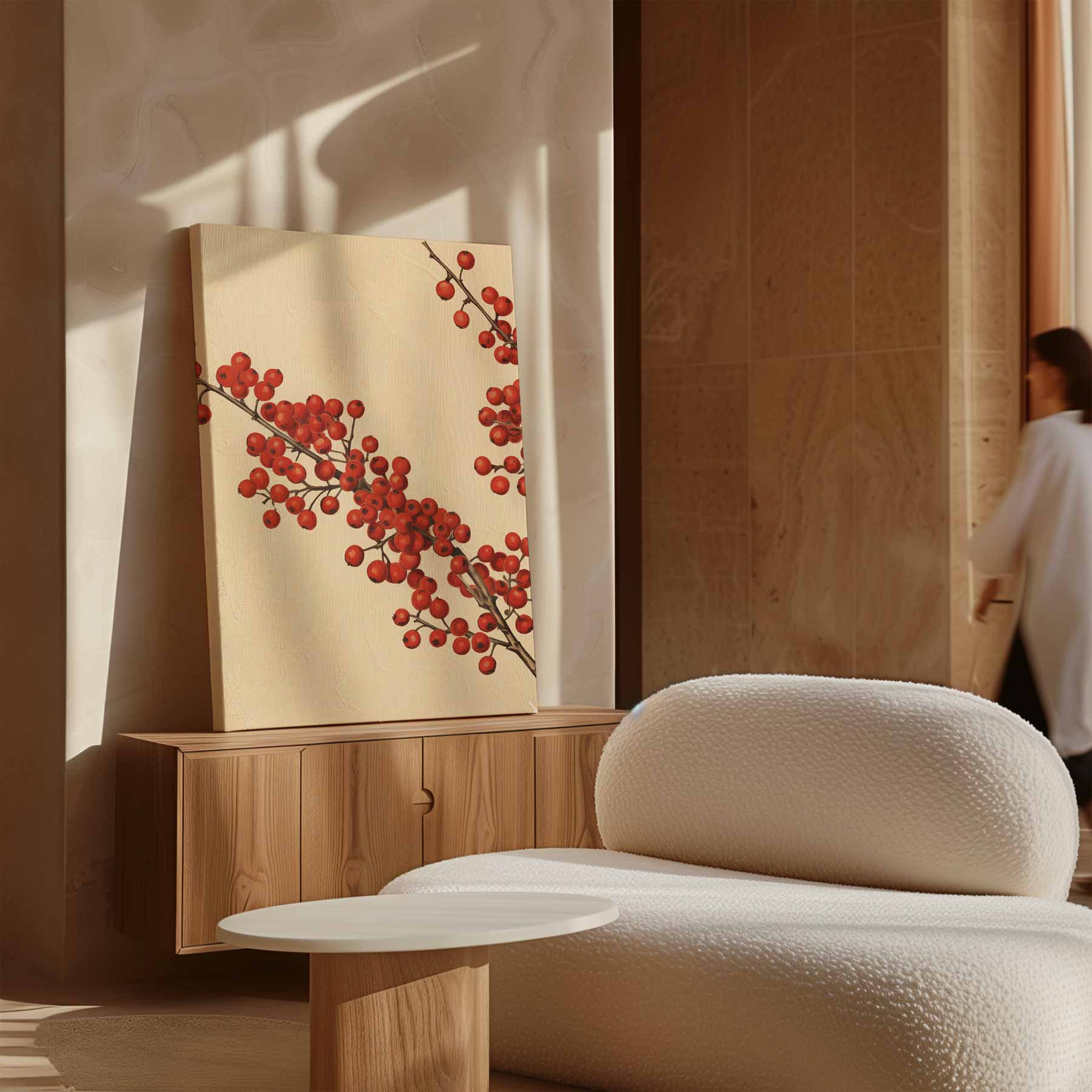 Winterse Bessenpracht Kunstwerk-canvas-dibond-plexiglas-wanddecoratie-WallArtistic