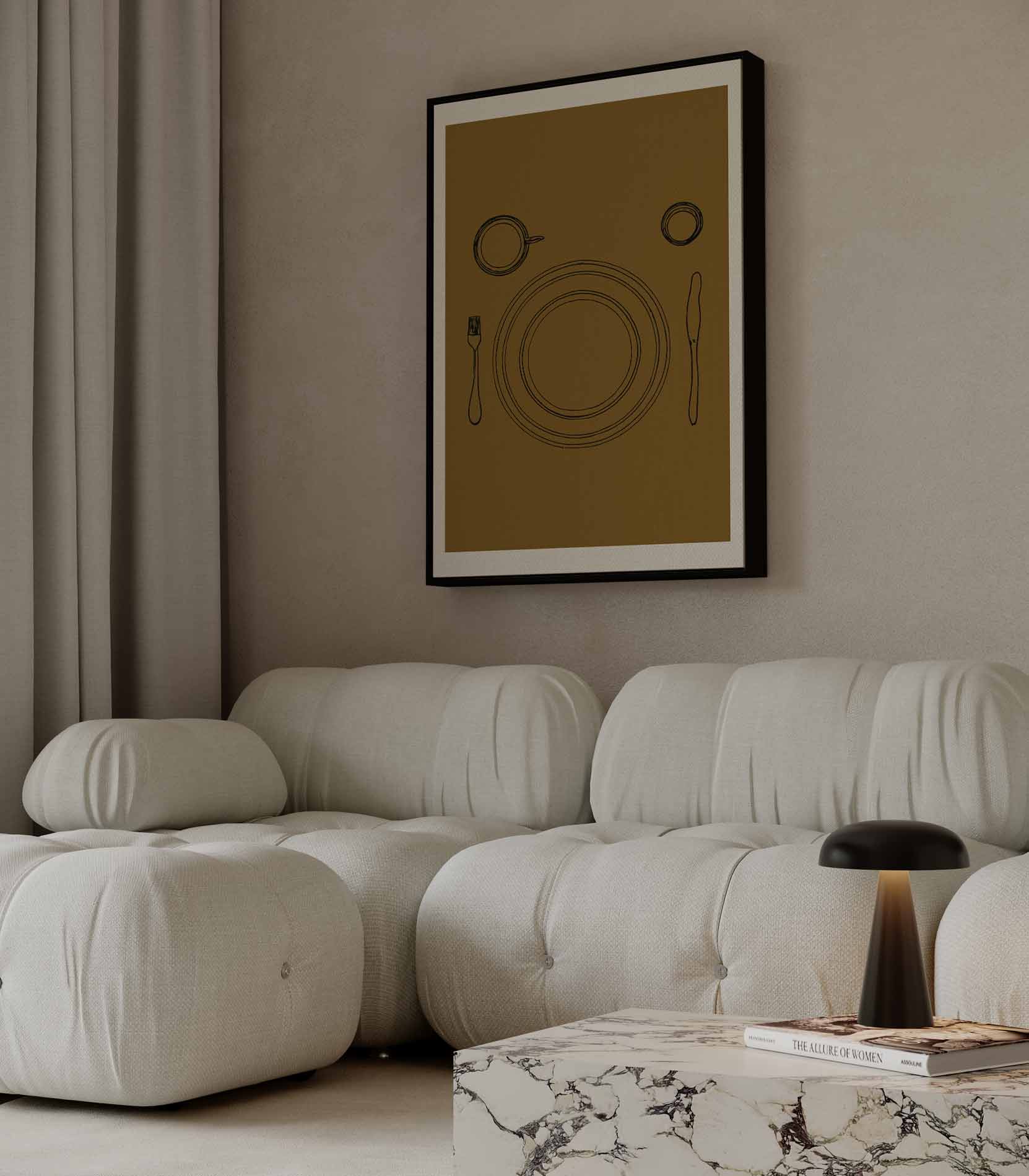 Eenvoudige Eettafelsetting Kunstwerk-canvas-dibond-plexiglas-wanddecoratie-WallArtistic