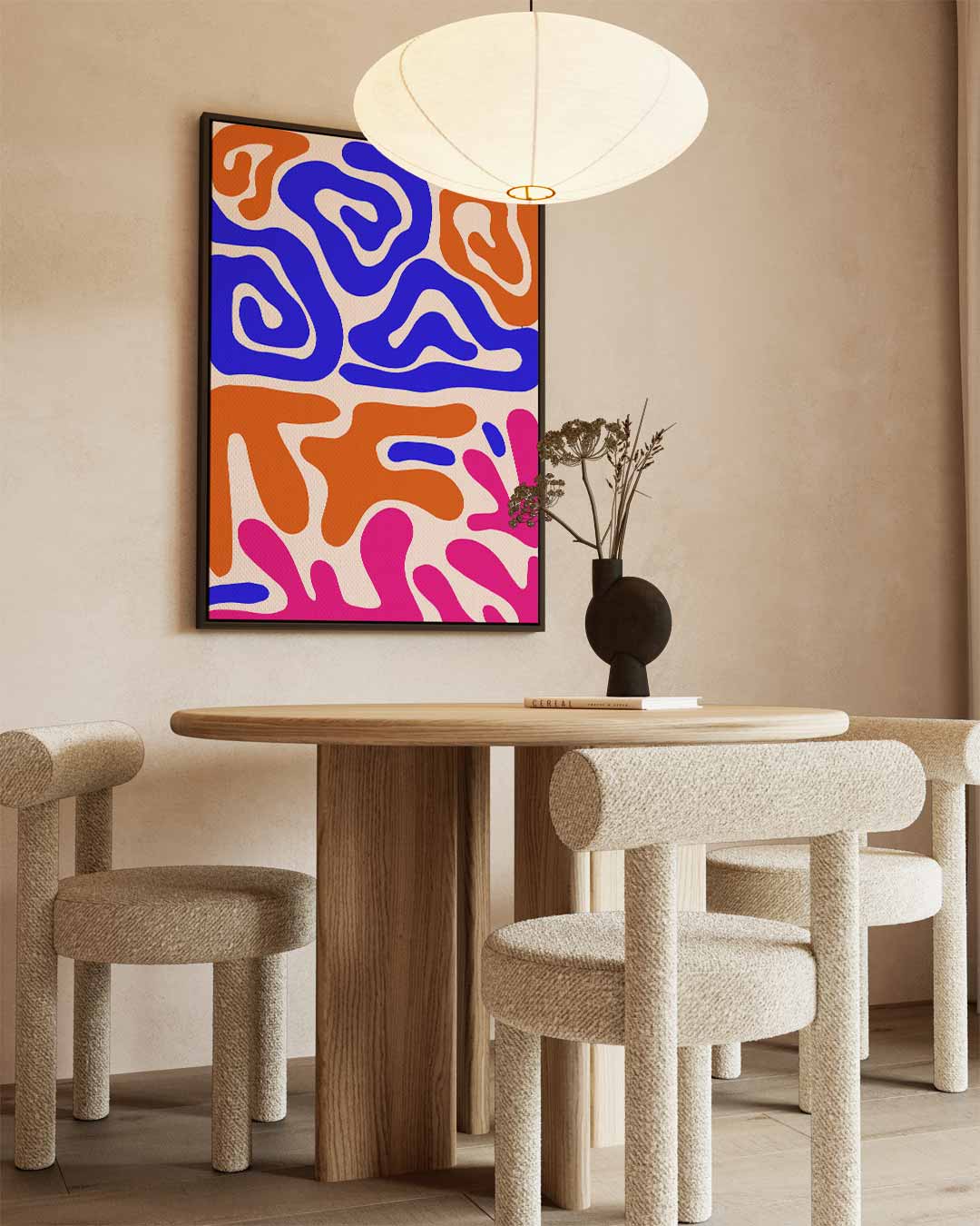 Kleurrijke Vormenexplosie Kunstwerk-canvas-dibond-plexiglas-wanddecoratie-WallArtistic