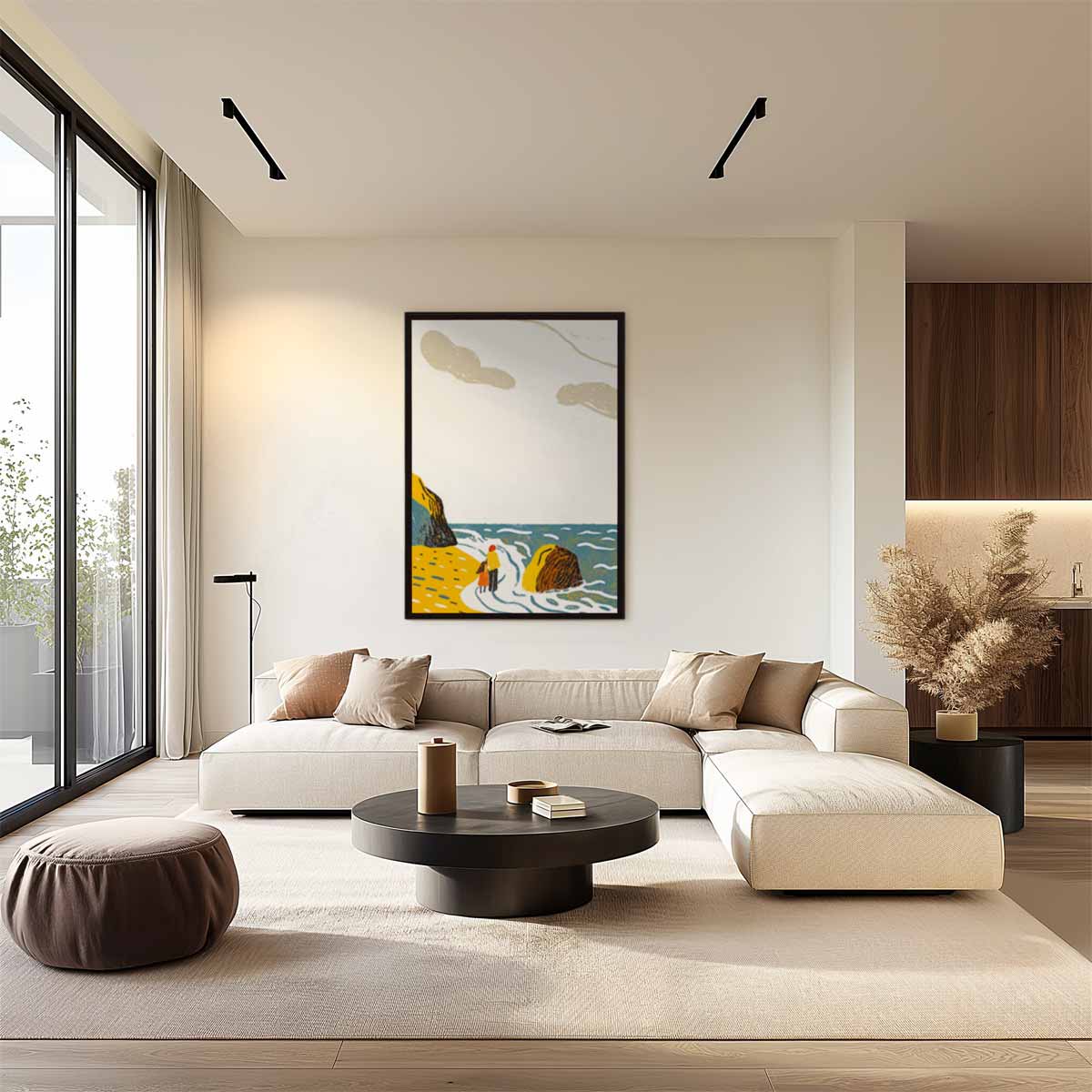 Wandeling langs de Kust Kunstwerk-canvas-dibond-plexiglas-wanddecoratie-WallArtistic