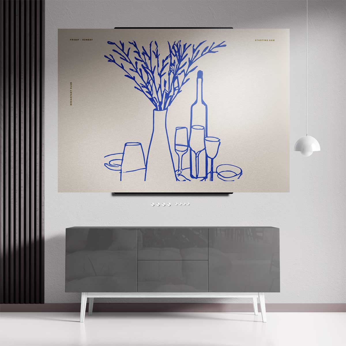 Hedendaagse Blauwe Tafel Kunstwerk-canvas-dibond-plexiglas-wanddecoratie-WallArtistic
