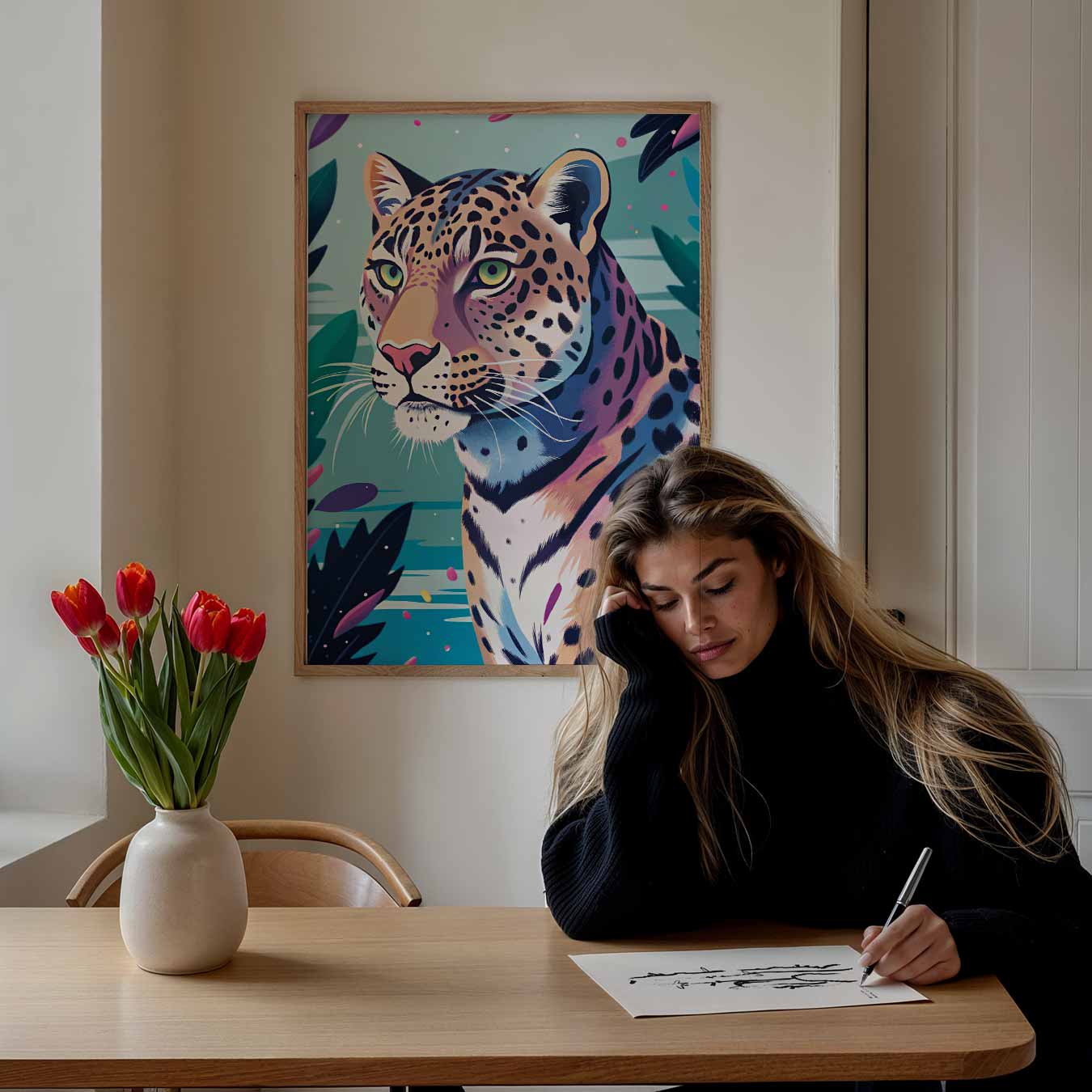 Elegante Luipaard Jungle Poster-WallArtistic