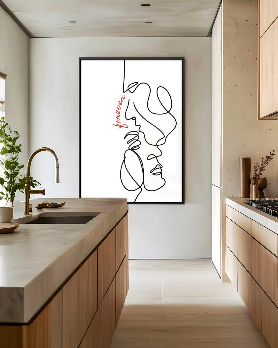 One Line Liefdeskunst Kunstwerk-canvas-dibond-plexiglas-wanddecoratie-WallArtistic