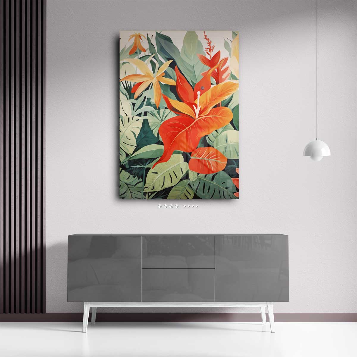 Tropische Bloemenpracht Schilderij Kunstwerk-canvas-dibond-plexiglas-wanddecoratie-WallArtistic