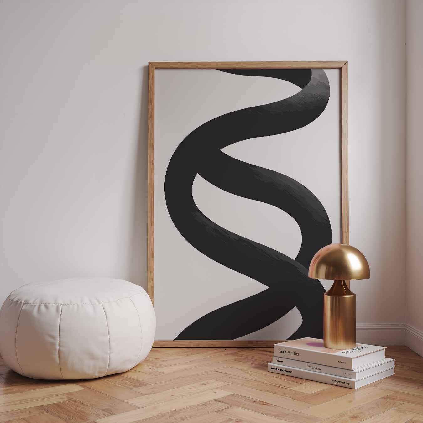 Moderne S-vormige Abstracte Kunstposter