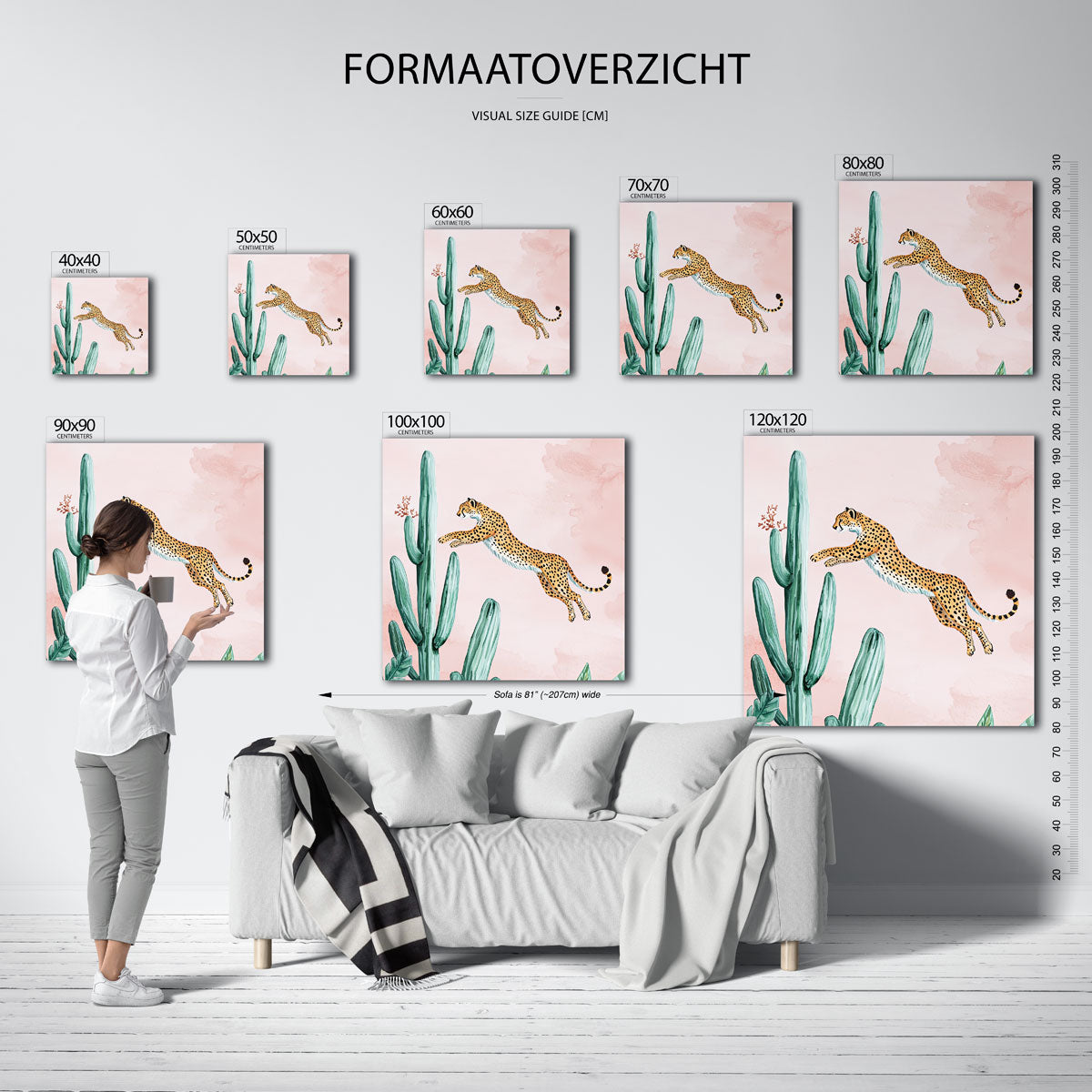 Springende luipaard Poster