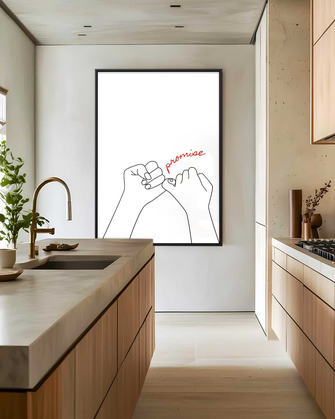 Pinky Promise Illustratie Kunstwerk-canvas-dibond-plexiglas-wanddecoratie-WallArtistic