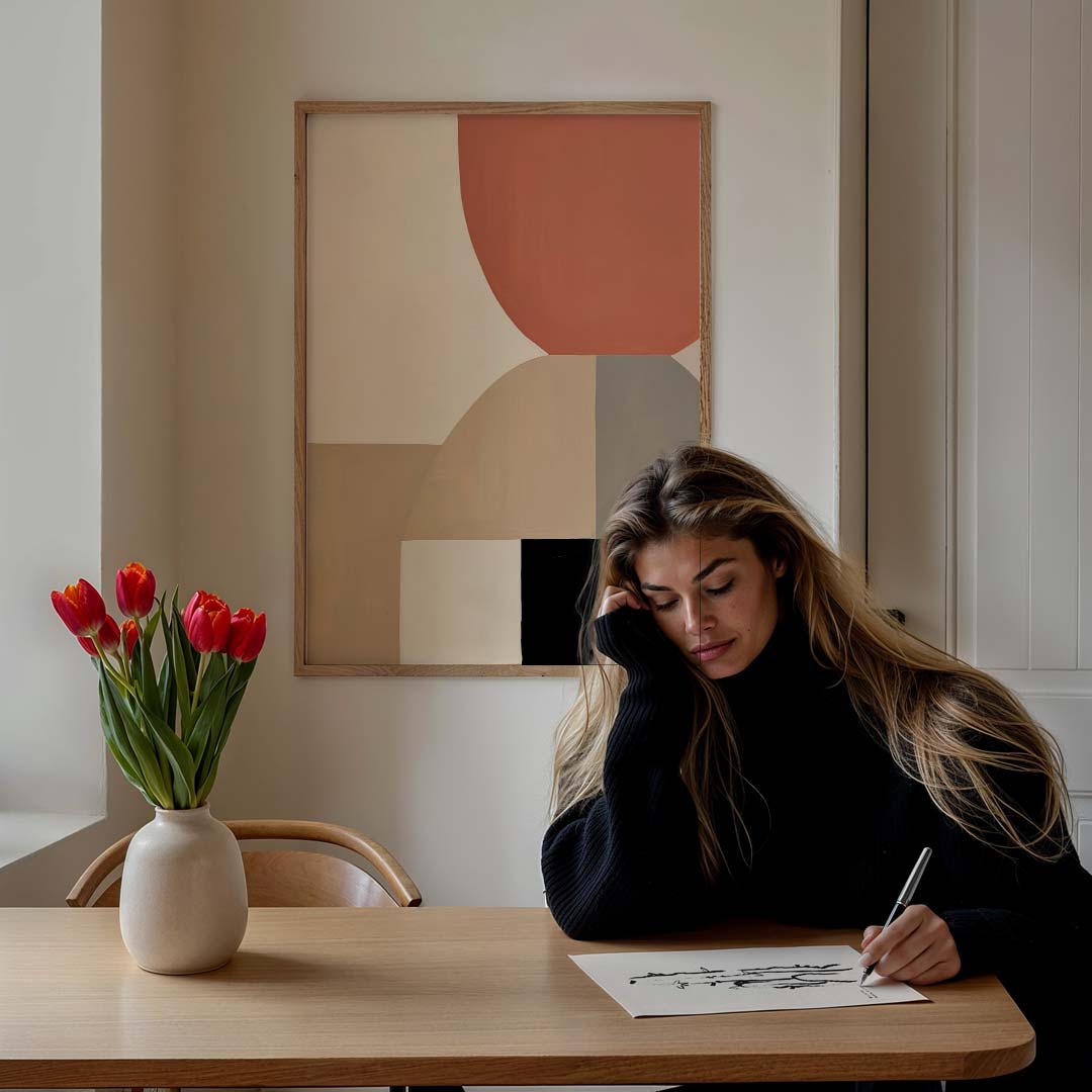 Moderne Abstracte Vormencollage Poster-WallArtistic