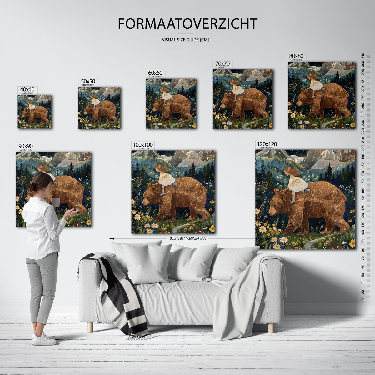 Meisje op beer Poster