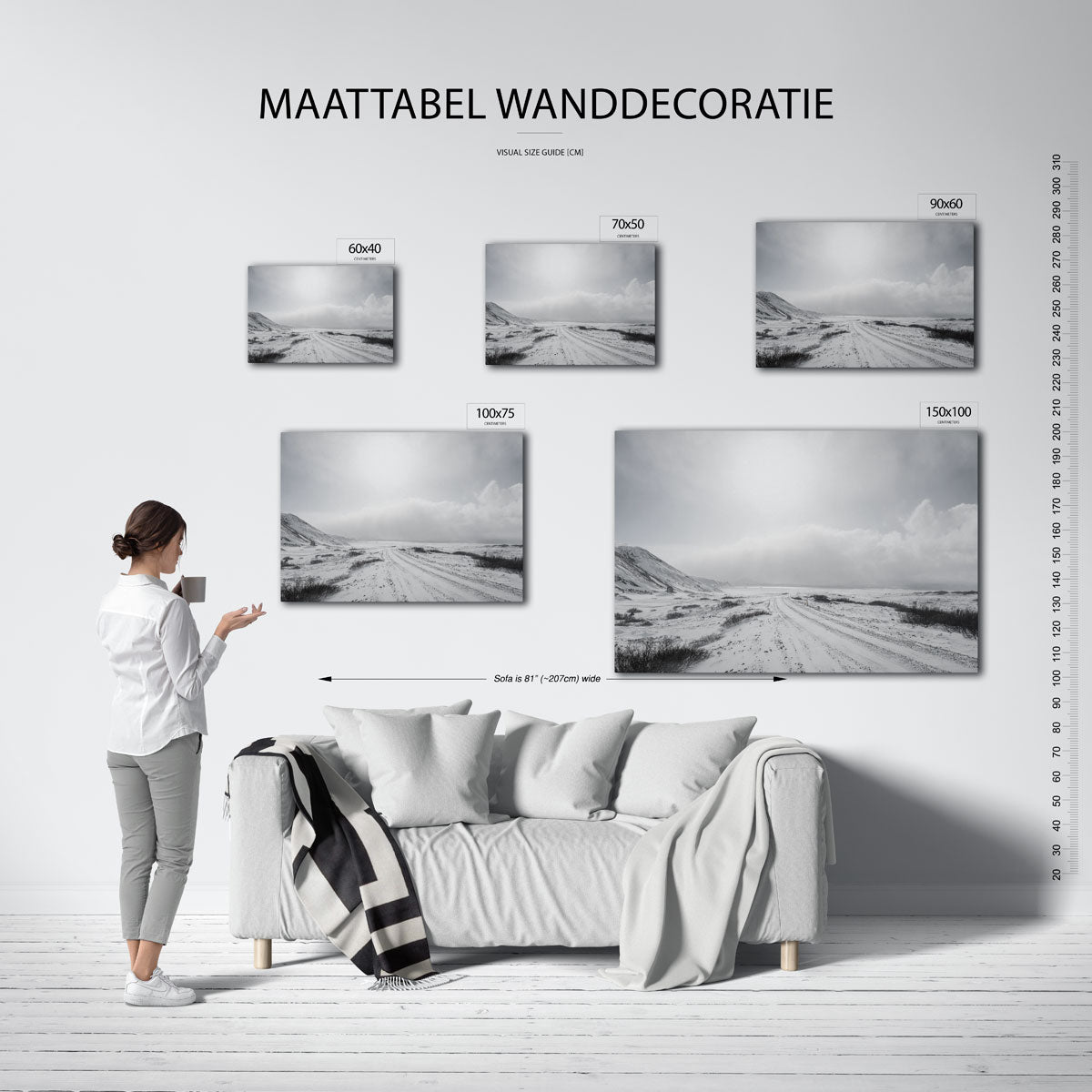 Winterse berglandschap Kunstwerk
