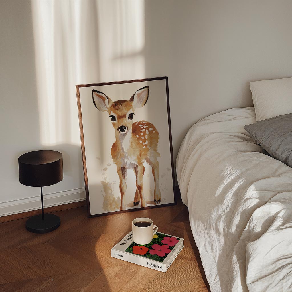 Schattige Hertenkalf Poster-WallArtistic