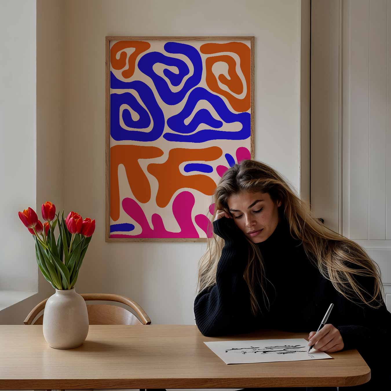 Moderne Abstracte Kleurenposters Poster