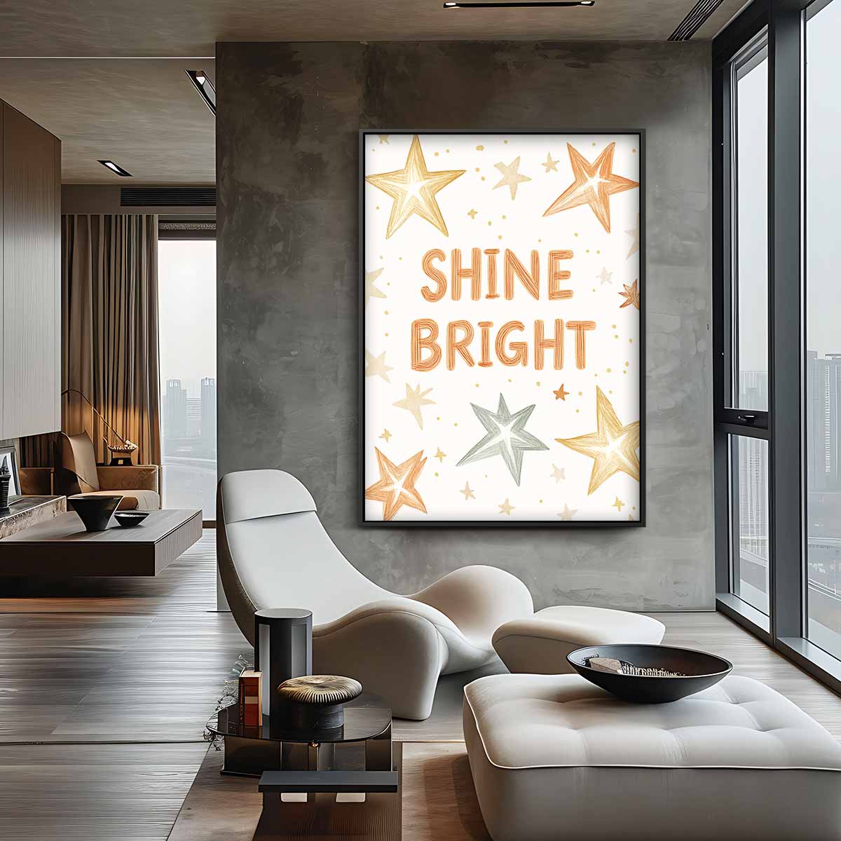 Shine Bright Sterrenprint Kunstwerk-canvas-dibond-plexiglas-wanddecoratie-WallArtistic