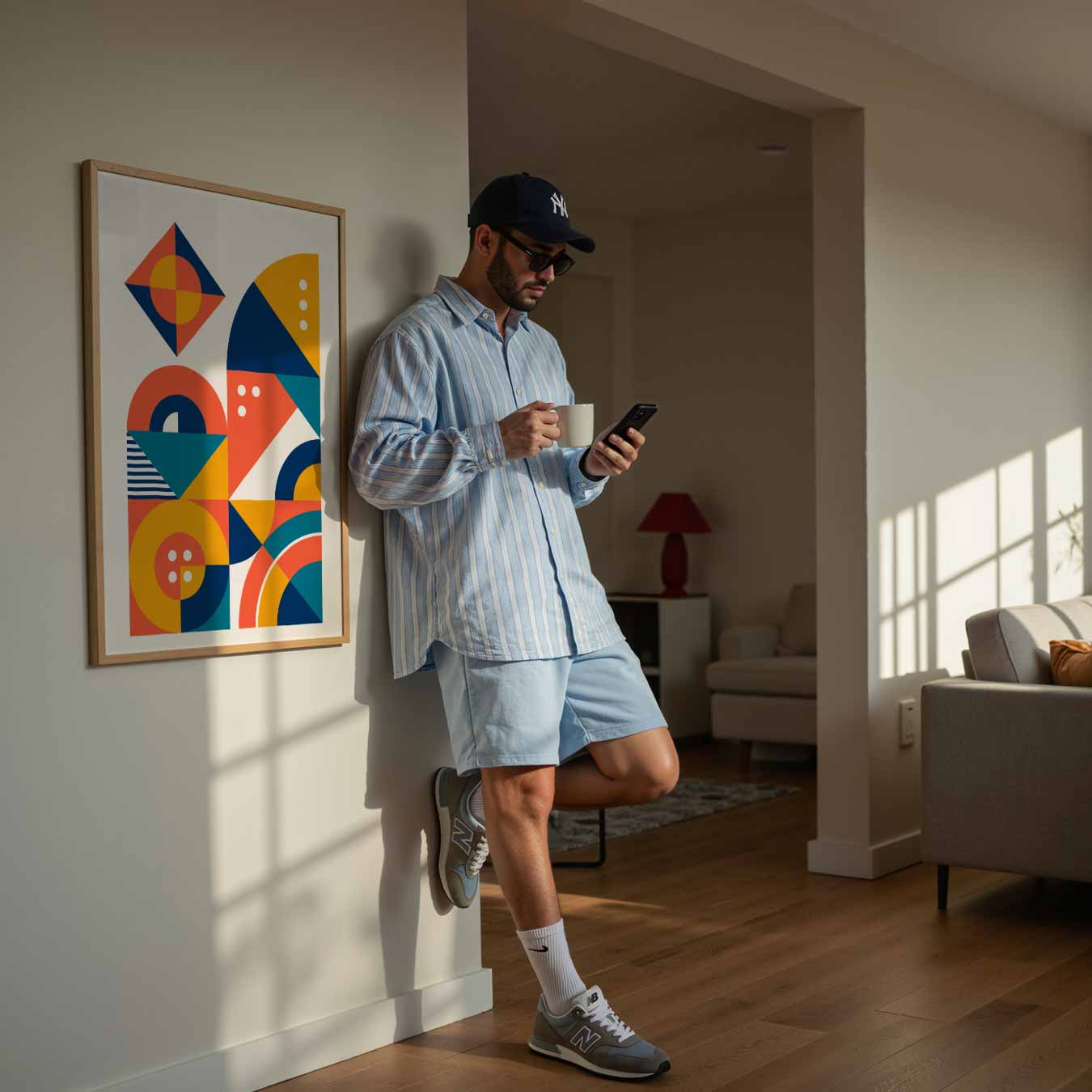 Vrolijke Geometrische Kunstposter-WallArtistic