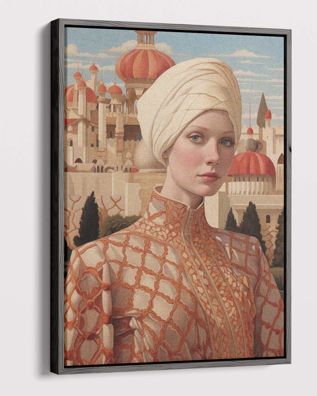 Oosters Elegantie Portret Kunstwerk-canvas-dibond-plexiglas-wanddecoratie-WallArtistic