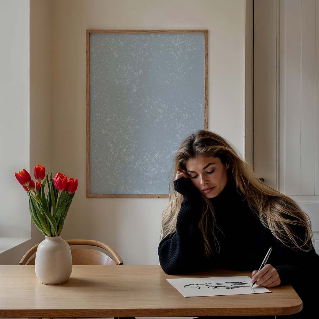 Dromerige Hemel Sneeuwvlokken Poster-WallArtistic