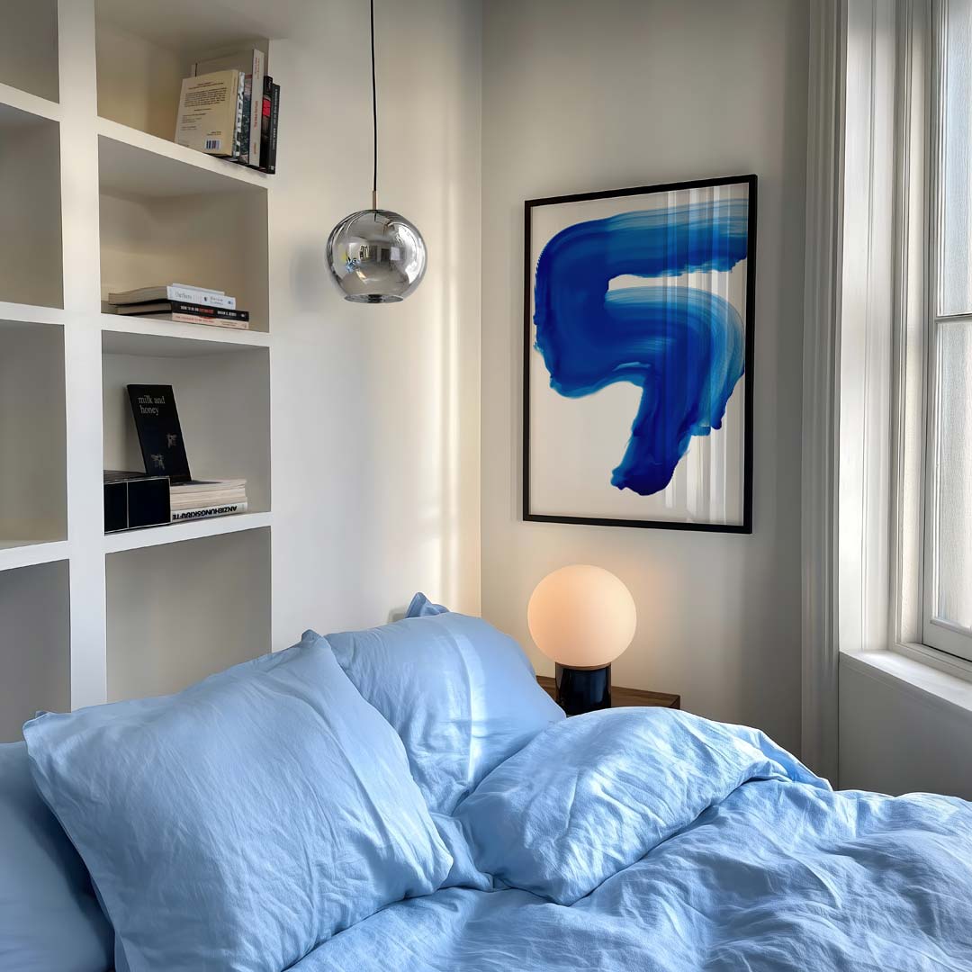 Abstracte Blauwe Stroom Poster-WallArtistic