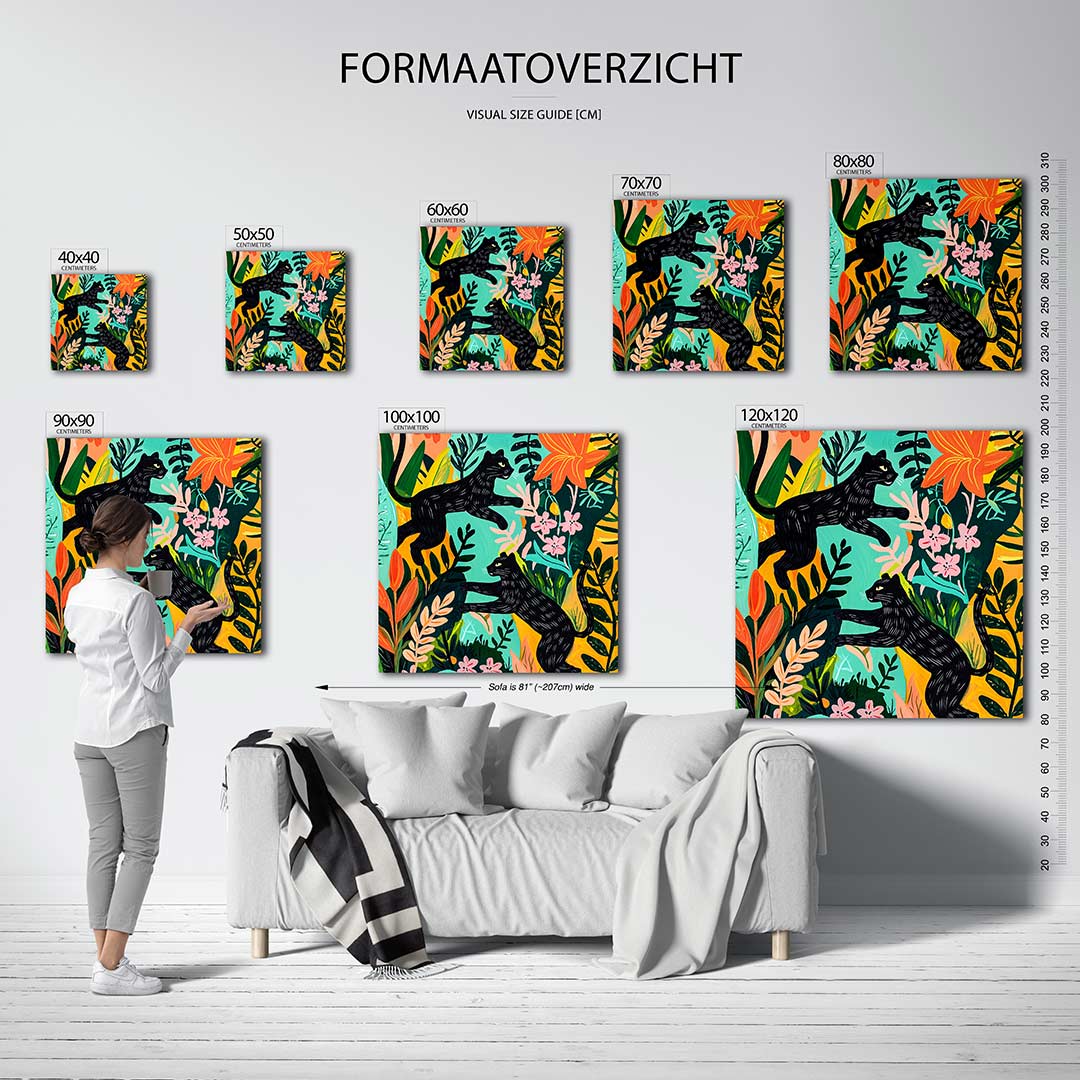 Speelse dieren in jungle Kunstwerk