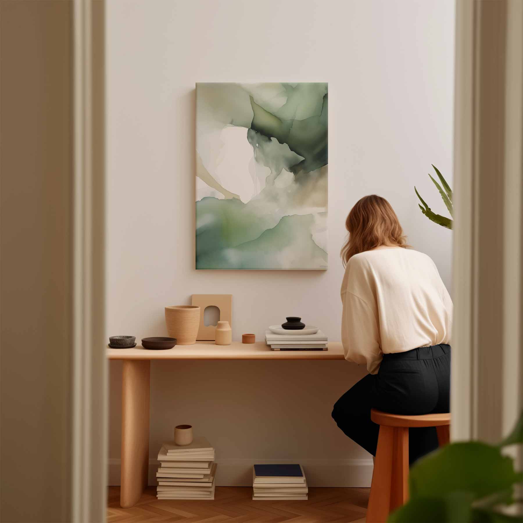 Mystieke Groenzweem Kunstwerk-canvas-dibond-plexiglas-wanddecoratie-WallArtistic
