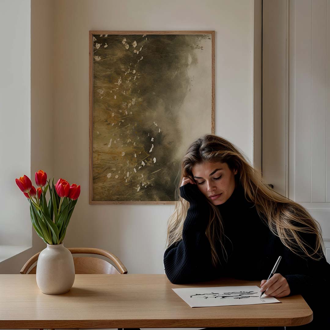 Dromerig Landschap in Neutrale Tinten Poster-WallArtistic