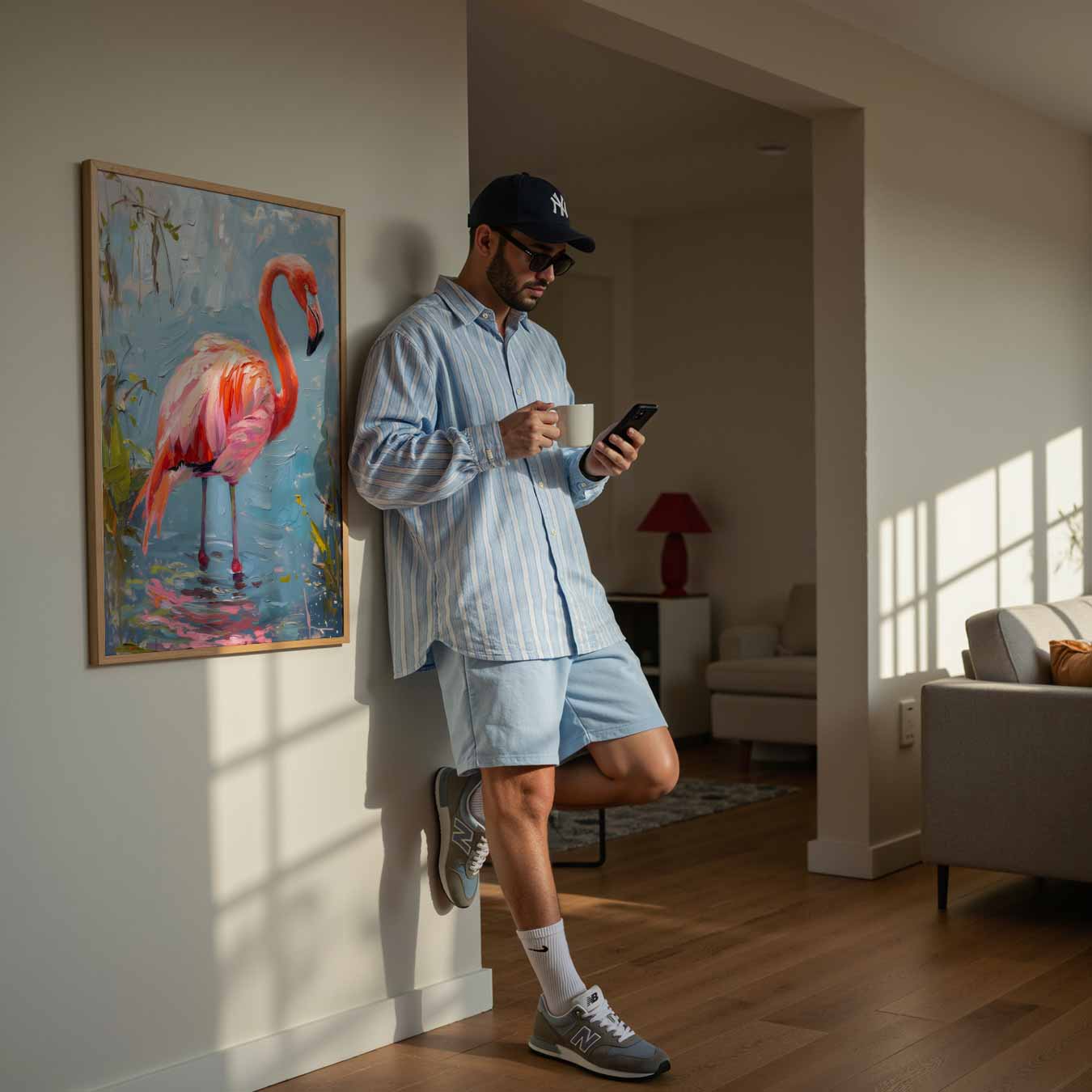 Kleurrijke Flamingo Droom Poster-WallArtistic