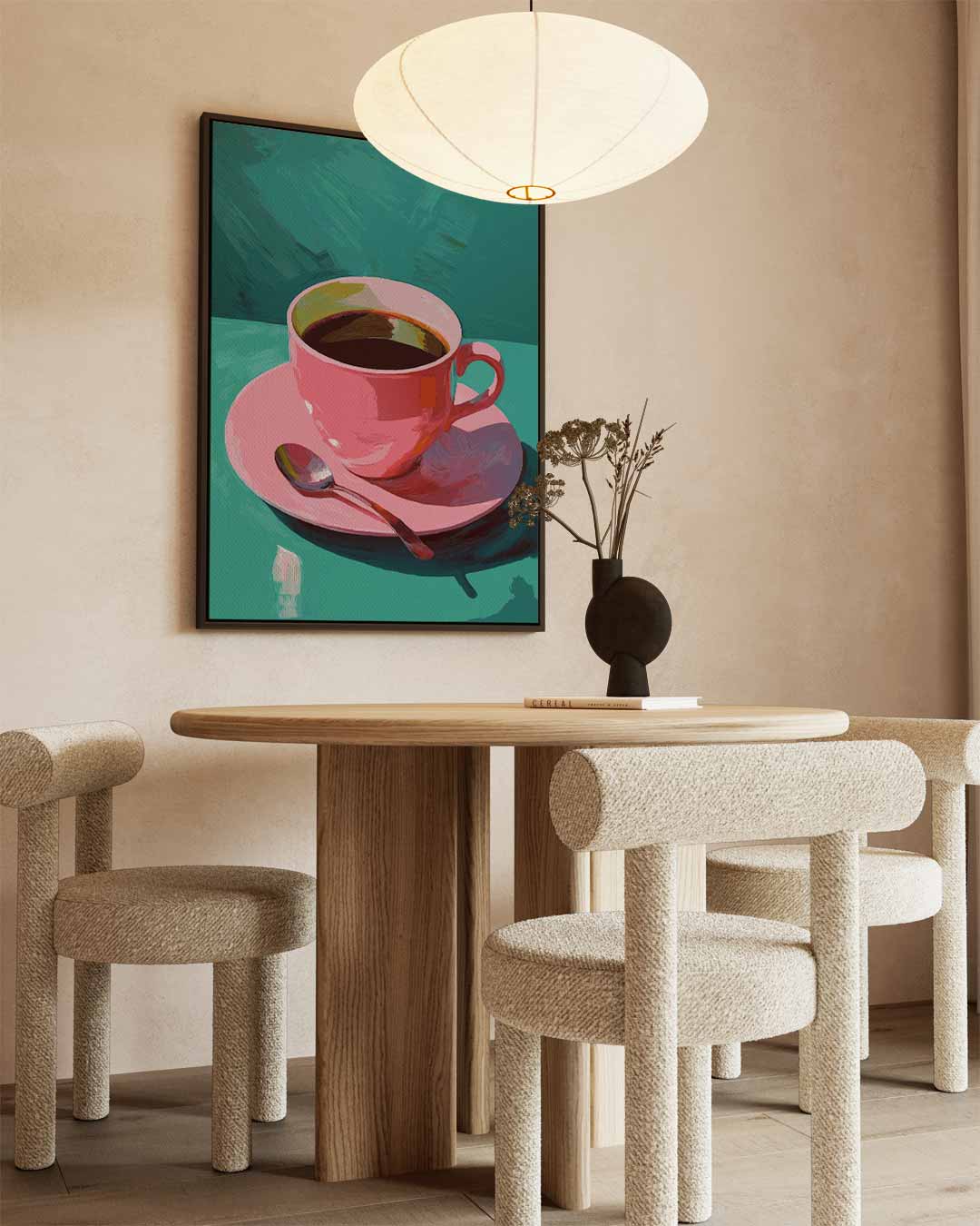 Roze Koffiekop Kunstwerk Kunstwerk-canvas-dibond-plexiglas-wanddecoratie-WallArtistic
