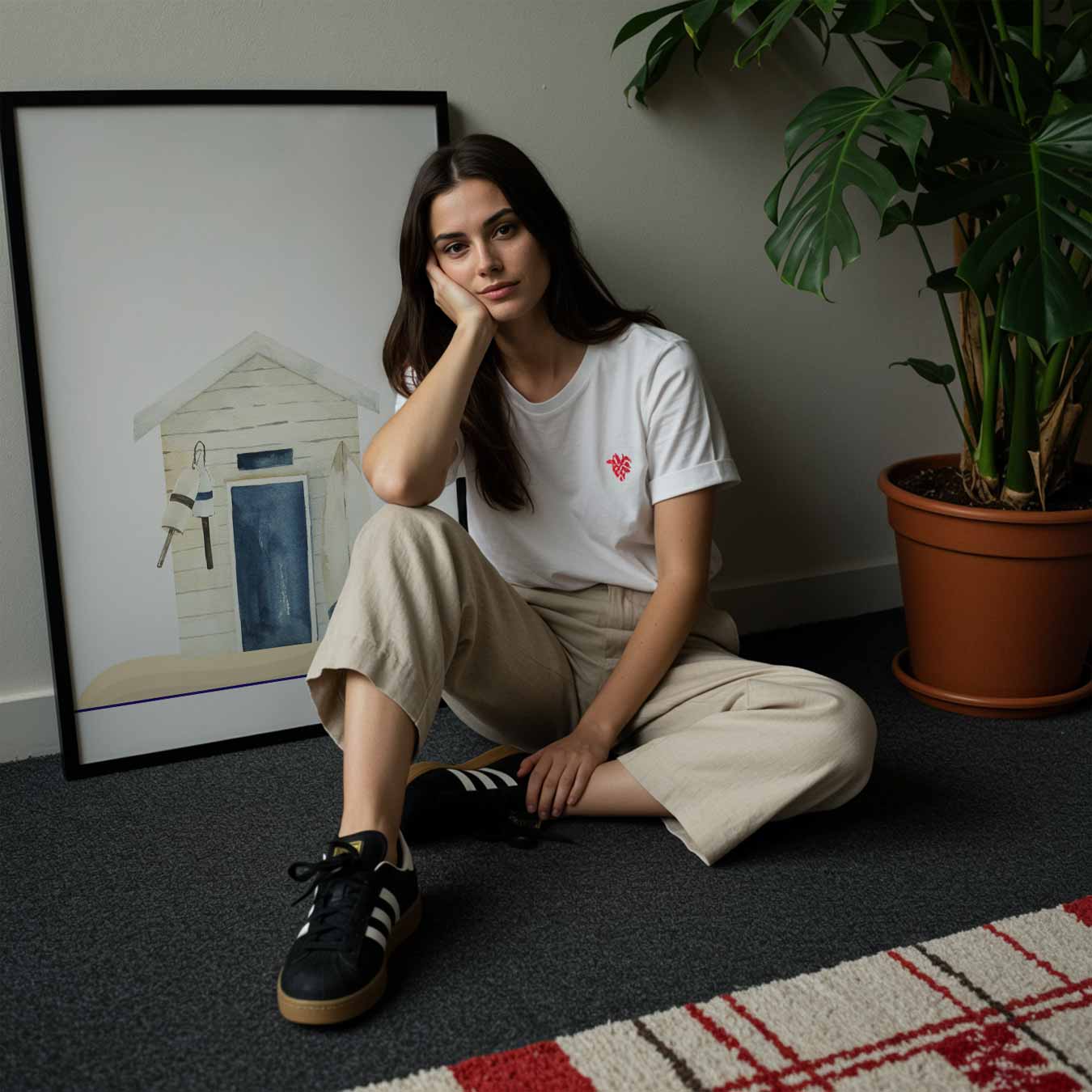 Strandhuisje Poster-WallArtistic