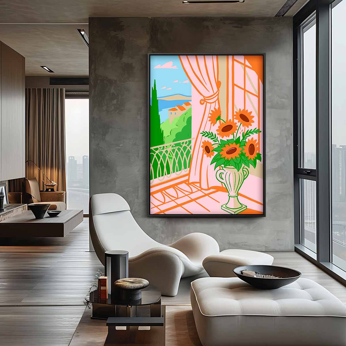 Zomerse Bloemenpracht Kunstwerk-canvas-dibond-plexiglas-wanddecoratie-WallArtistic