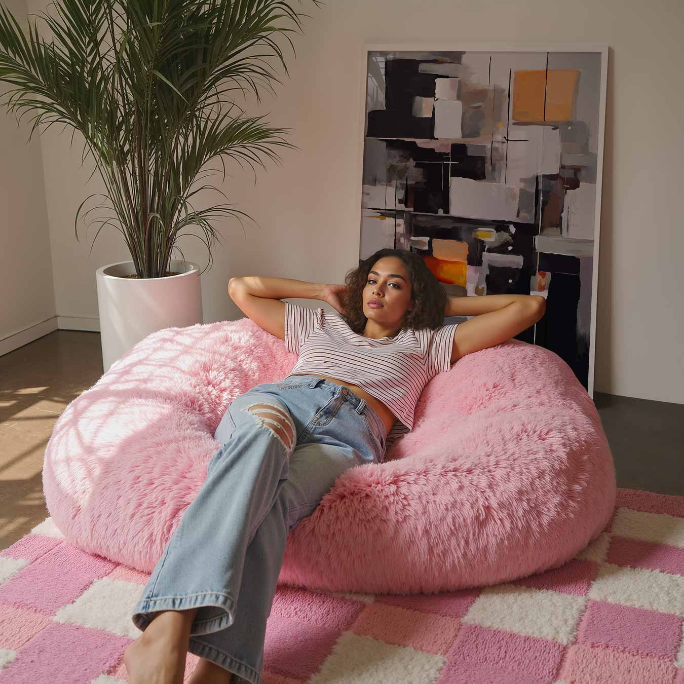 Abstracte Kunstposter in Aardetinten Poster-WallArtistic