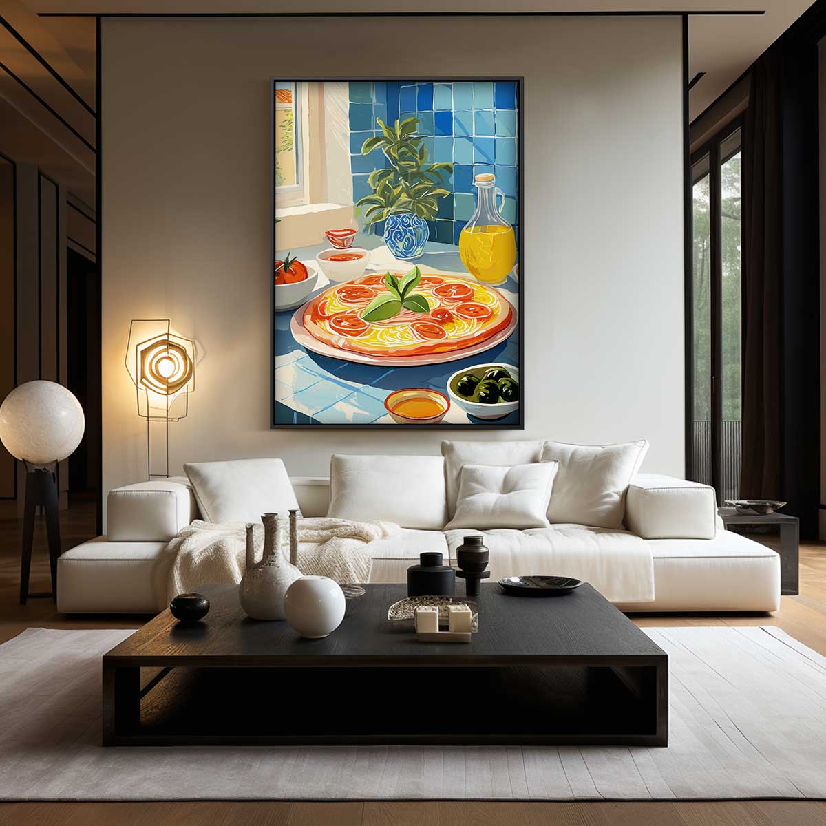 Mediterraanse Keuken in Blauwtinten Kunstwerk-canvas-dibond-plexiglas-wanddecoratie-WallArtistic