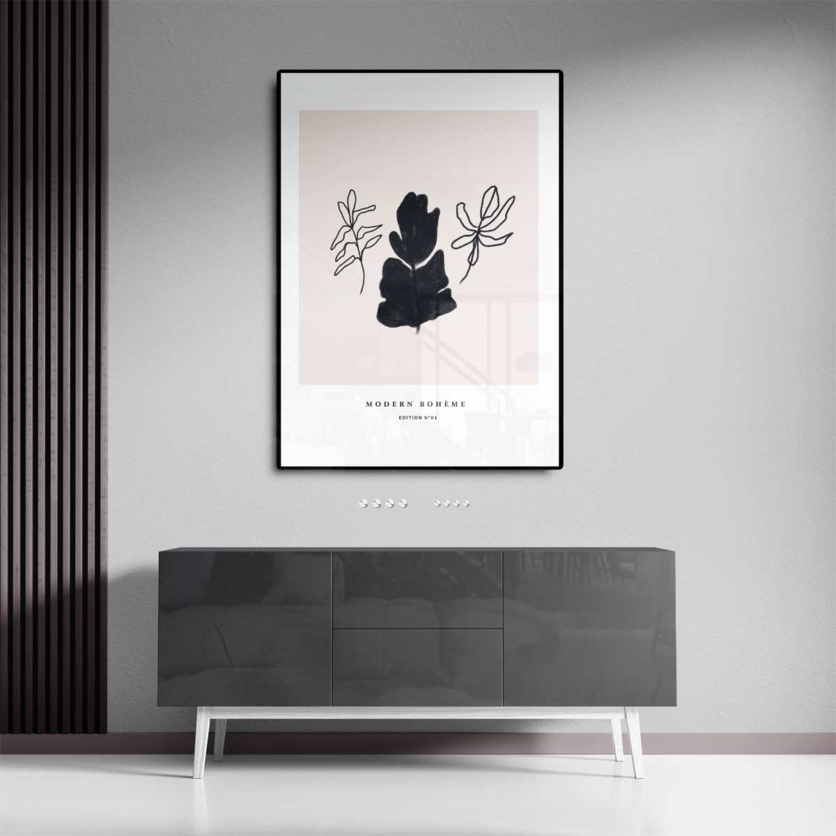 Moderne Boho Bladeren Kunstwerk-canvas-dibond-plexiglas-wanddecoratie-WallArtistic