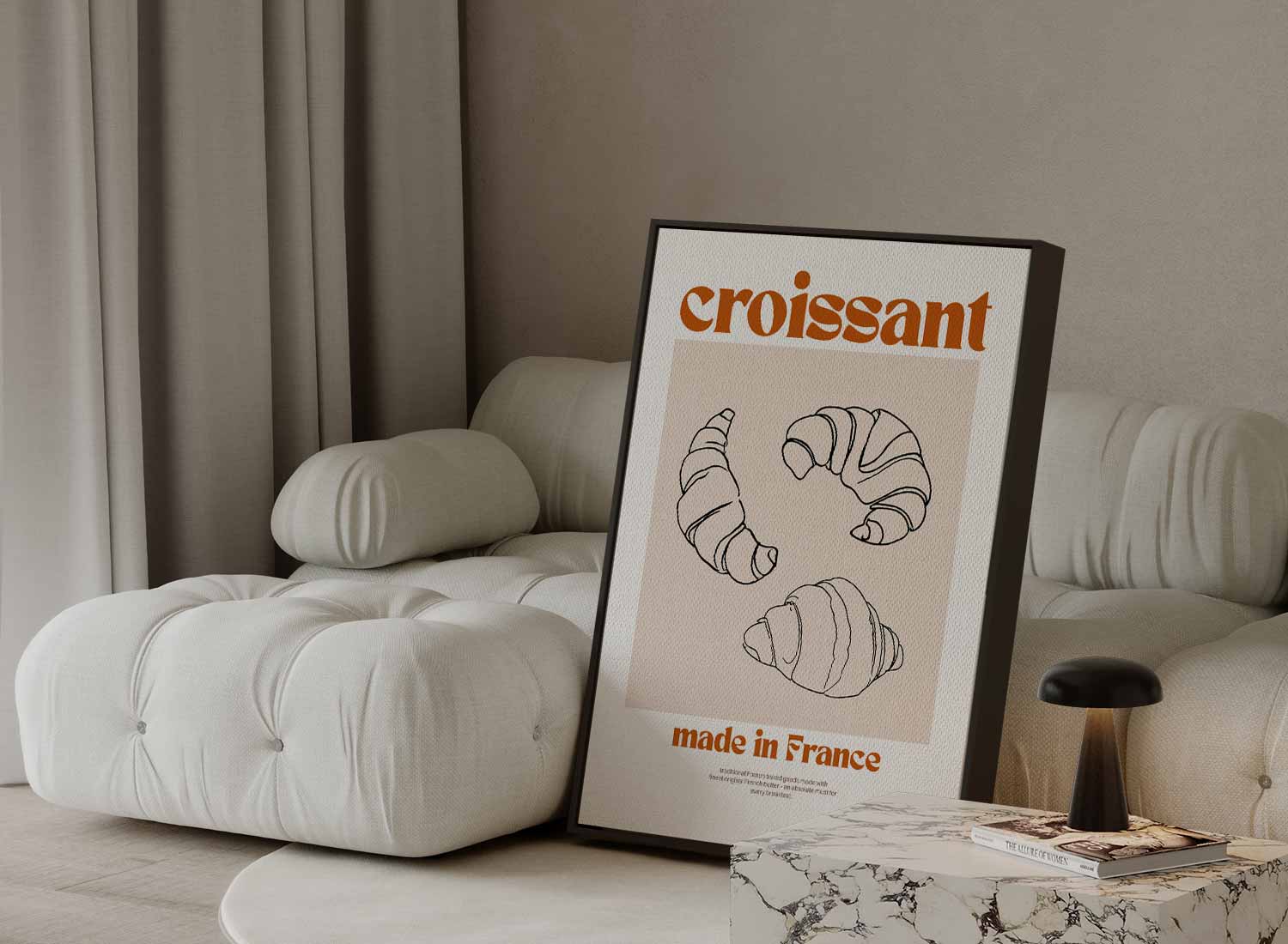 Vintage Franse Croissant Poster
