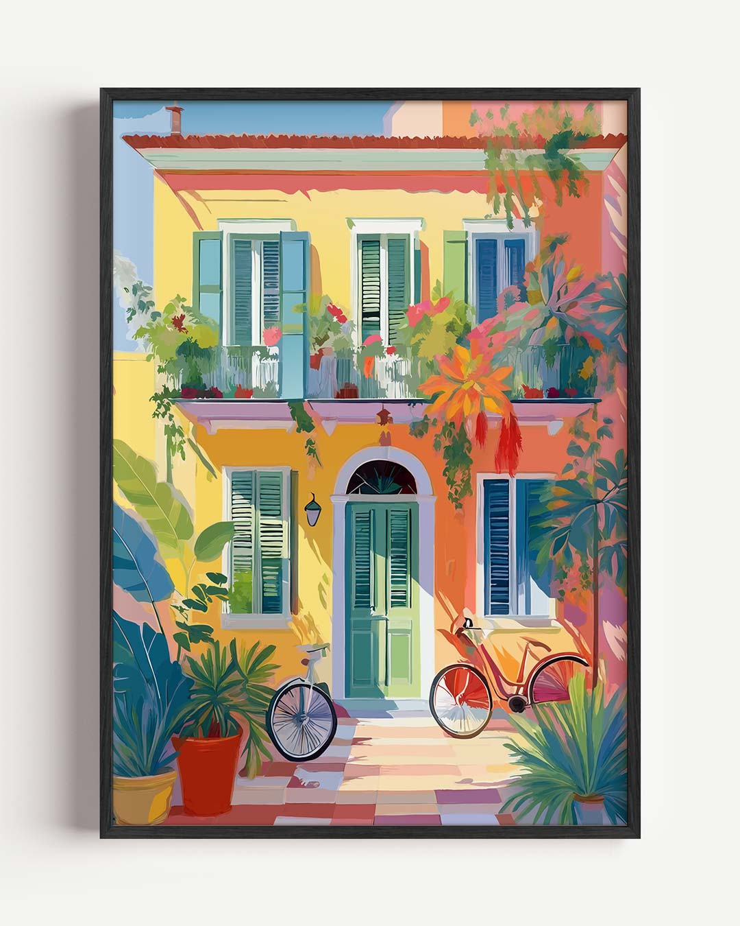 Zonnige Mediterrane Huisposter-WallArtistic