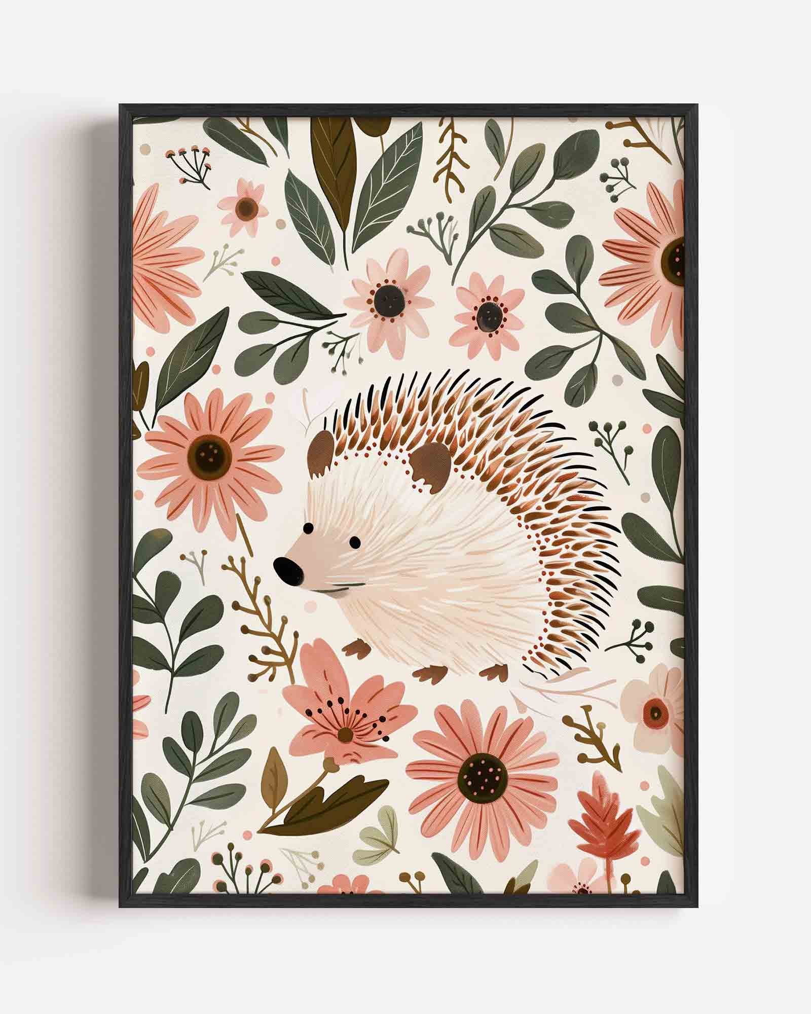 Egel en bloemen Poster